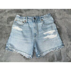 American Eagle Outfitters Strigid Women's 2 Distressed Denim Mom Shorts
